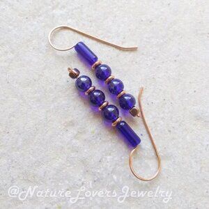🍂🍁🍃 3/$25!!! Blue Beads & Glass Rods ~ Beaded Stick Earrings! Lightweight!